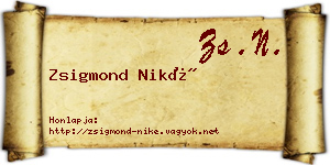 Zsigmond Niké névjegykártya
